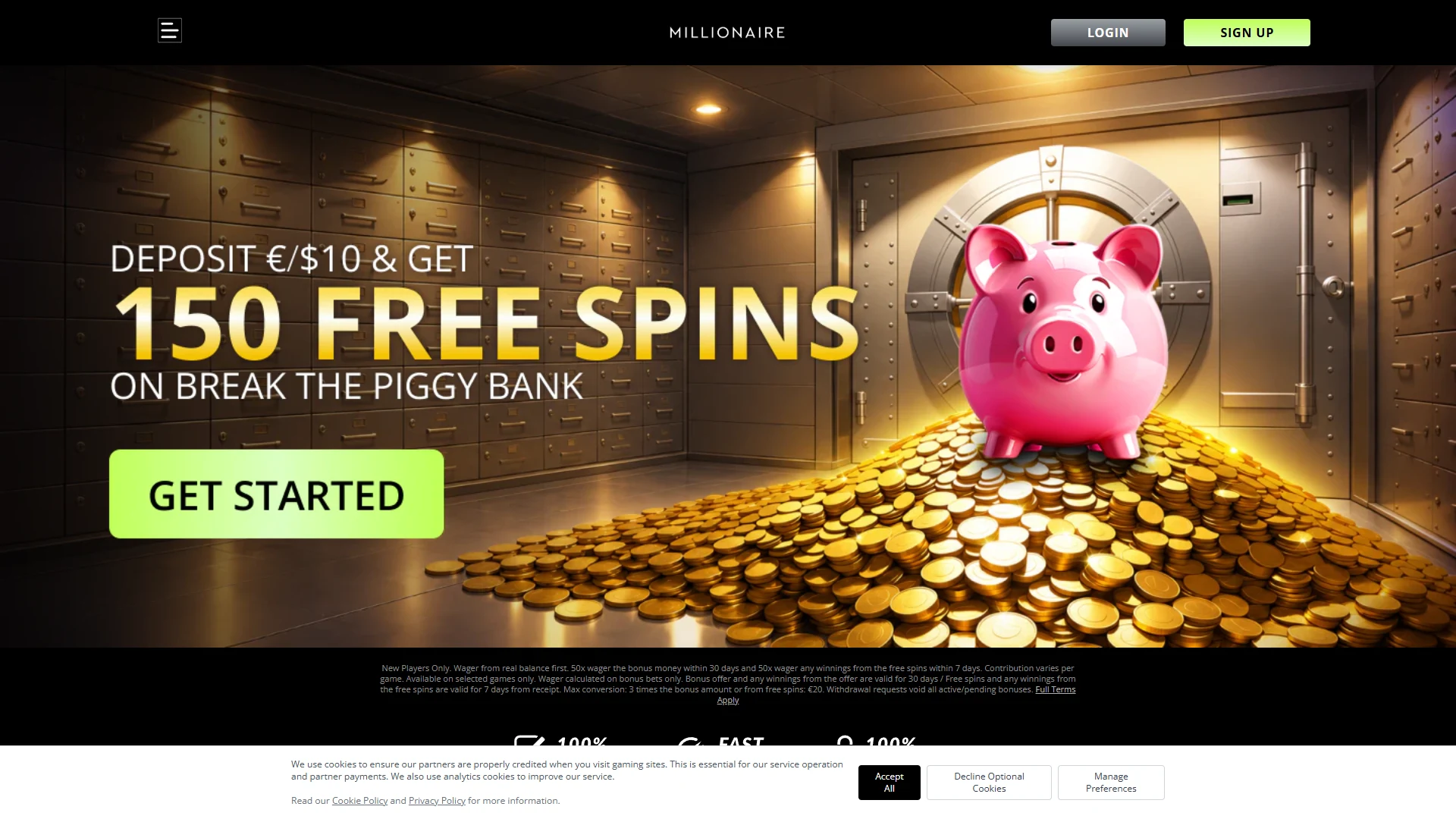 Millionaire Casino game lobby